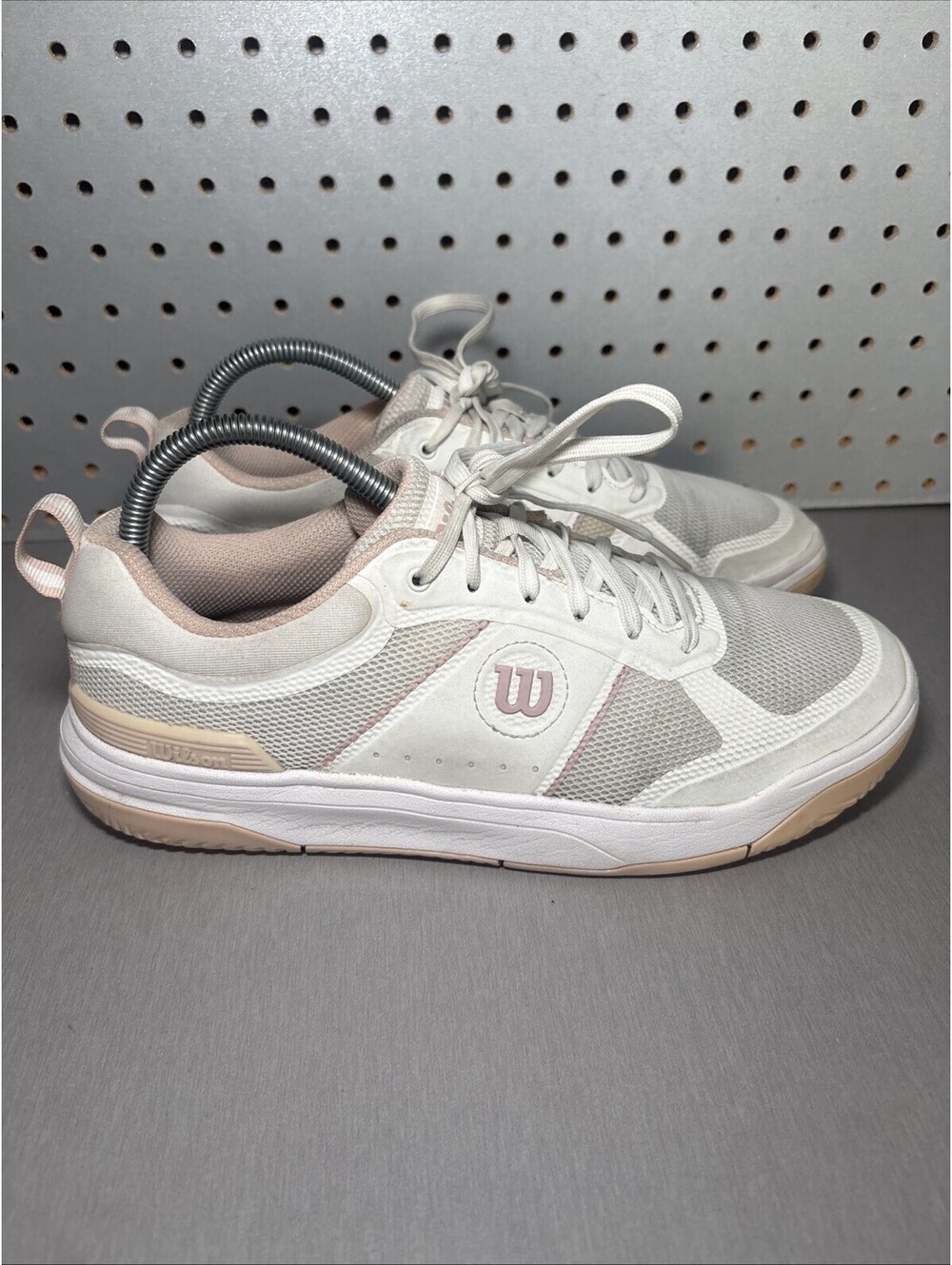 Wilson Pickle Pro Shoes Womens Size 9.5 White Pink Pickleball Sneakers Mesh